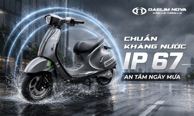 Xe máy điện Daelim Nova với động cơ chống nước IP67