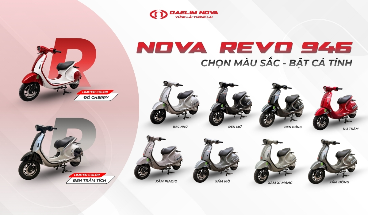 bảng màu Nova Revo 946 với 8 màu tiêu chuẩn và 2 màu Limited
