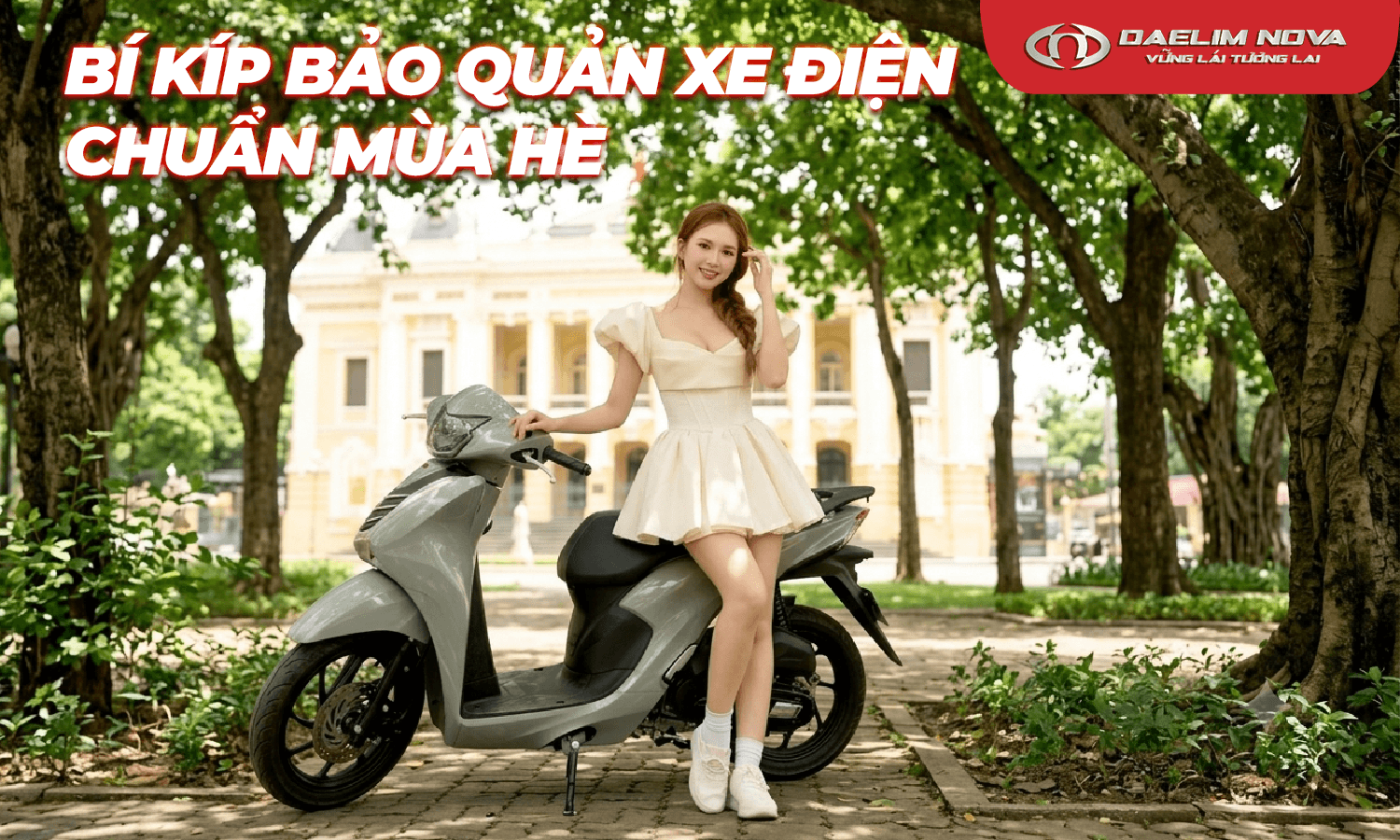 Đỗ xe ở nơi râm mát là một trong những cách đơn giản giúp bảo quản xe máy điện và hạn chế ắc quy bị nóng lên quá mức trong mùa hè.
