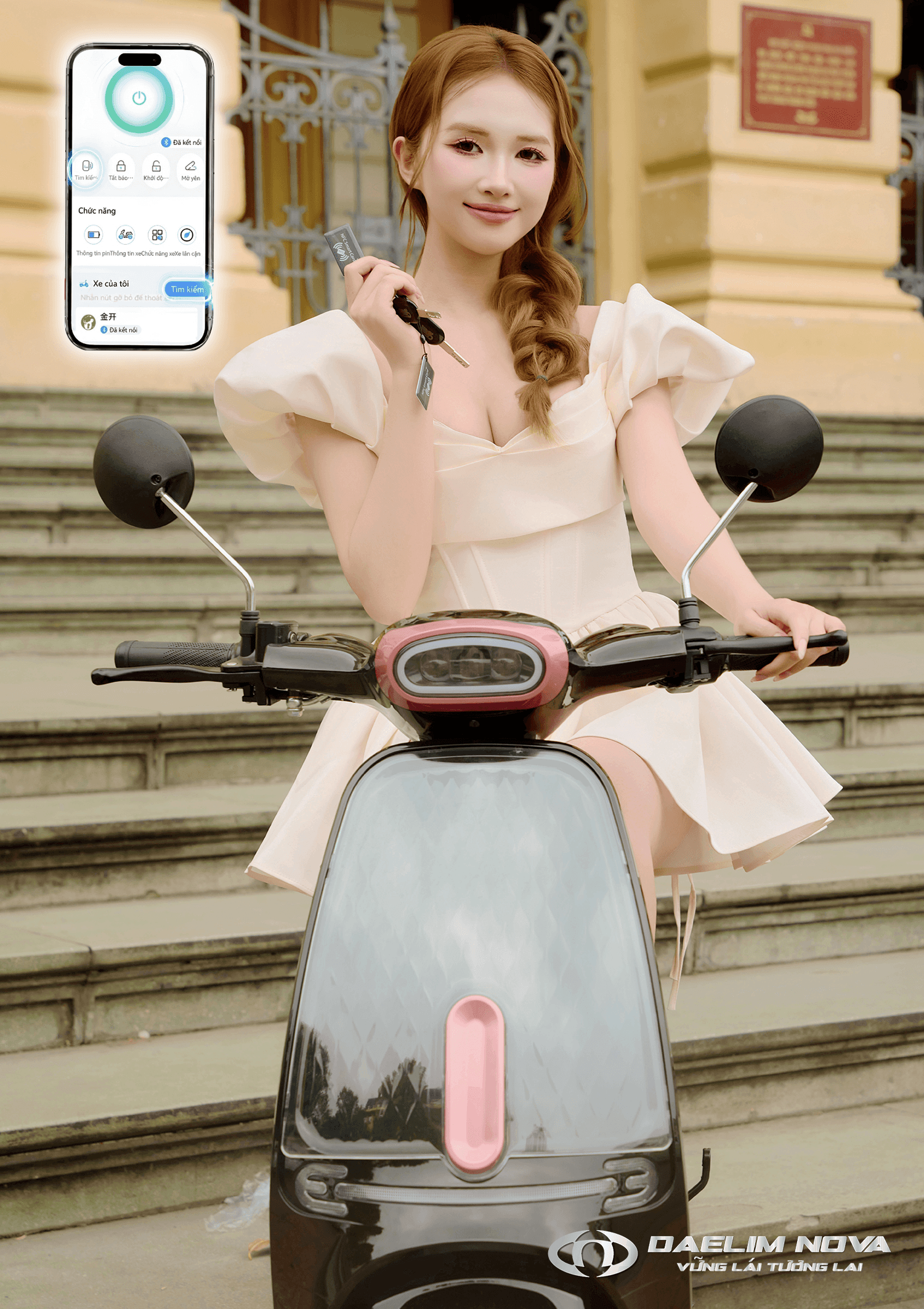 App thông minh và khóa NFC trên xe điện Nova Luna